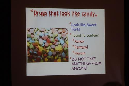 A slide from Lynn Riemer's drug presentation